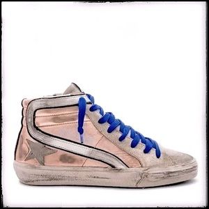 GGDB ★ LIKE NEW ★ Golden Goose Star Slide Sneaker Pink Laminate Metallic Leather